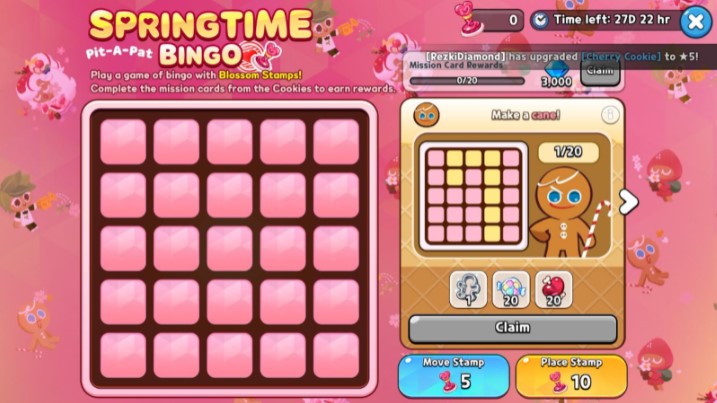 Cookie Run:Kingdom руководство и советы по событию Springtime Bingo
