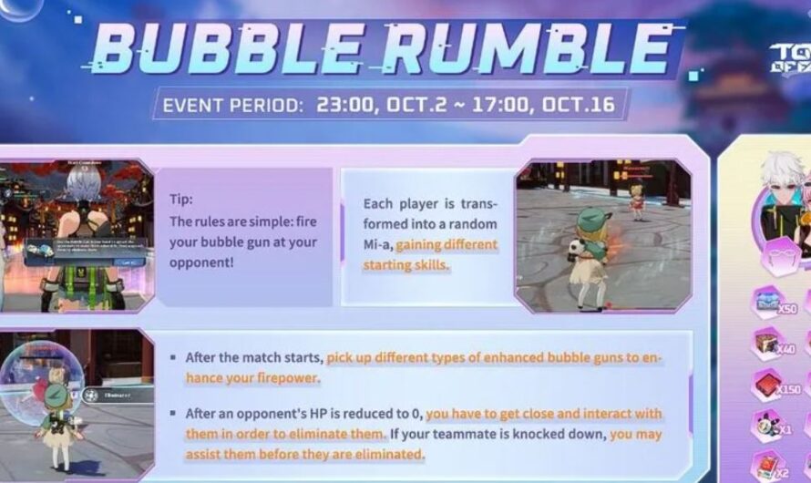 Руководство и советы по событию Tower of Fantasy Bubble Rumble